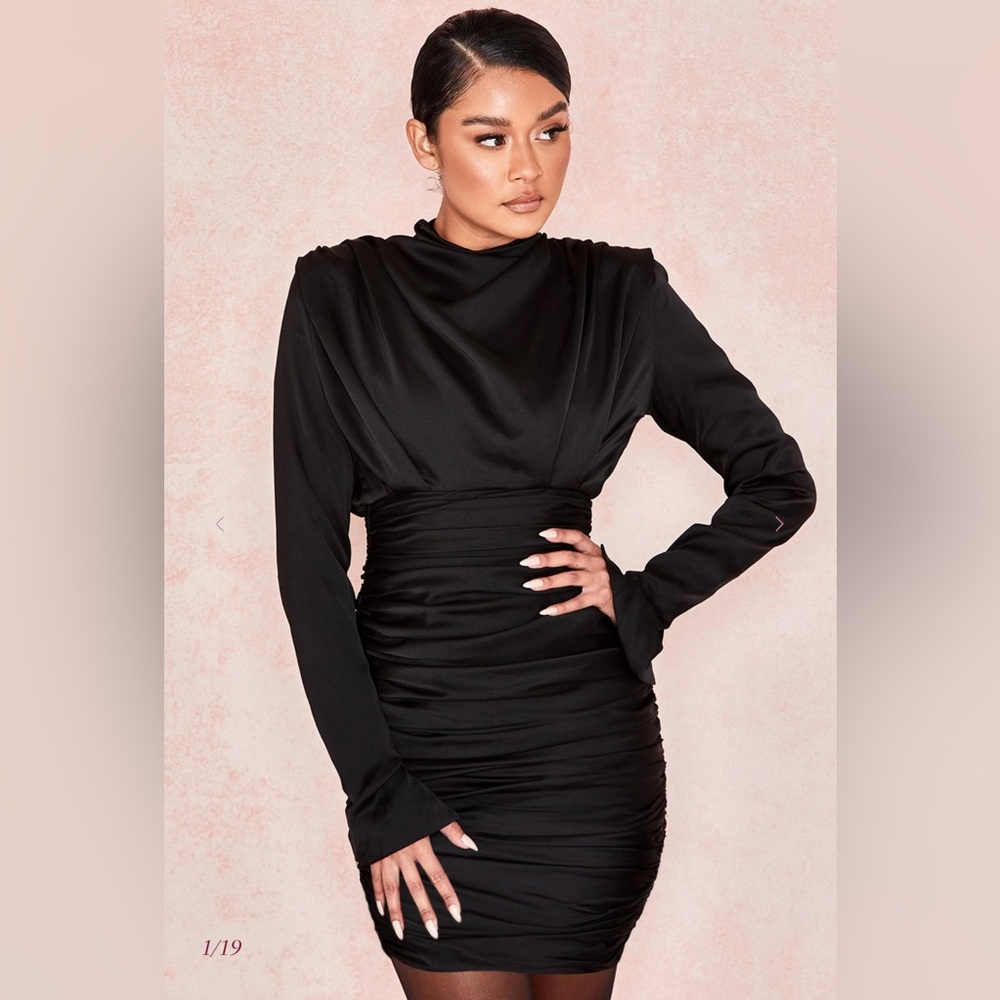 House of CB Black Long Sleeve Dress